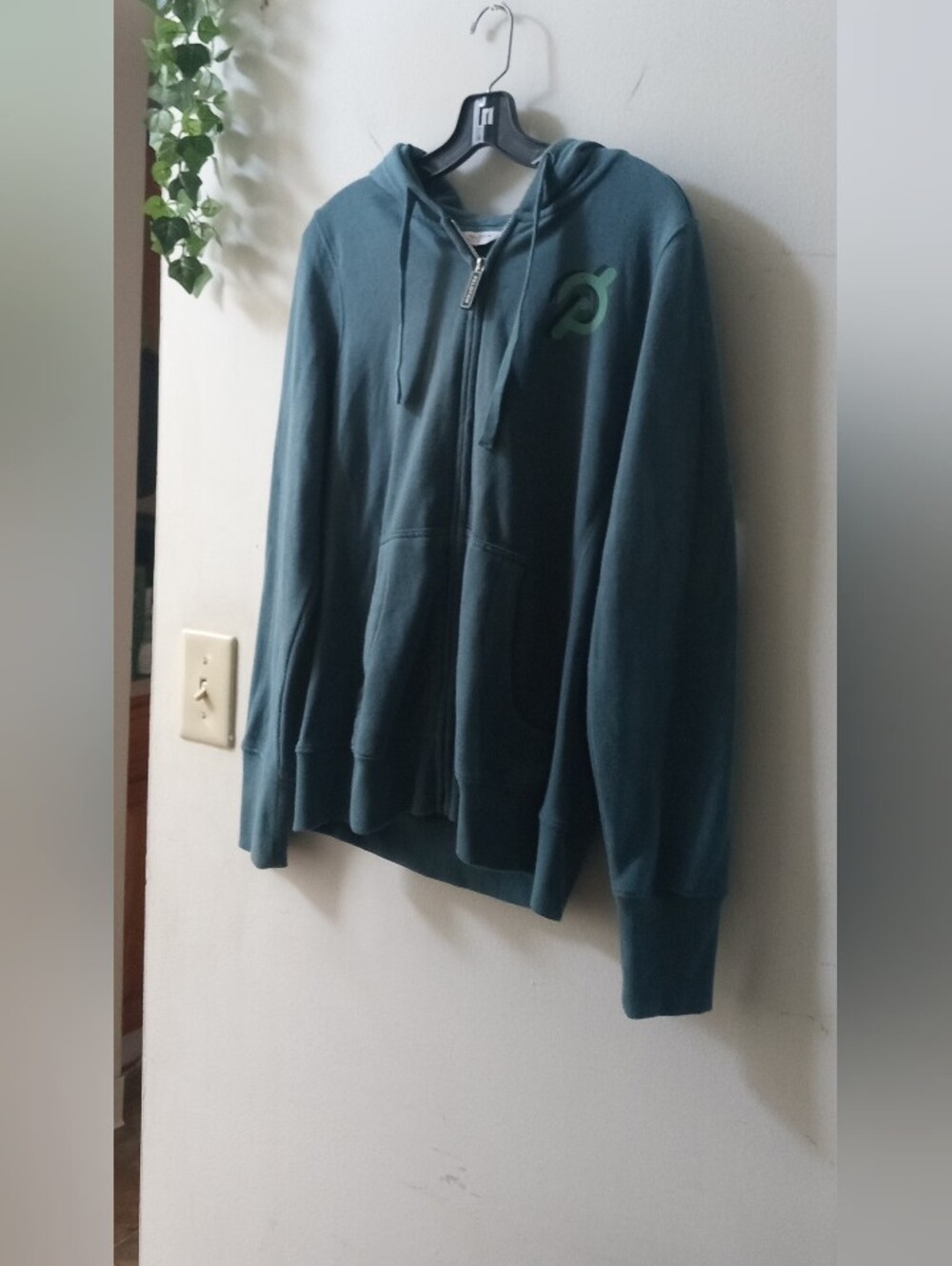 Peloton Men's Teal Zip-Up Hoodie with Logo